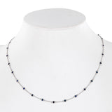 14K White Gold Blue Sapphire By the Yard Necklace