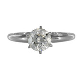 14K White Gold Diamond Solitaire Engagement Ring 0.93Ctw