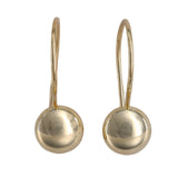 14K Yellow Gold Buttoned Up Hollow Drop Earrings