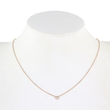 14K Rose Gold Diamond Bezel Set Rolo Link Chain Necklace