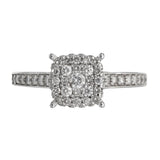 10K White Gold Diamond Cluster Engagement Ring