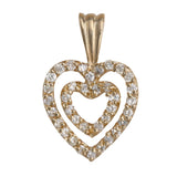 14K Yellow Gold Diamond Heart Pendant 0.35Ctw