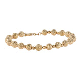 18K Yellow Gold Diamond Cut Hollow Bead Ball Bracelet