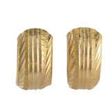 21K Yellow Gold Diamond-Cut Grooved Cuff Earrings