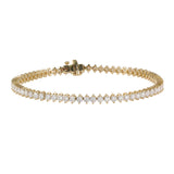 14K Yellow Gold Moissanite Two-prong Tennis Bracelet