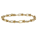 18K Yellow Gold U-link Hard wear Link Hollow Bracelet