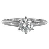 14K White Gold Diamond Round-Cut Solitaire Engagement Ring