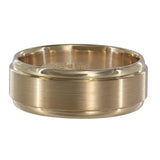 14K Yellow Gold Brushed And Polished Wedding Band Ring For Men