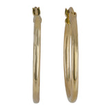 18K Yellow Gold Classic Tube Hoop Earrings