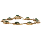 14K Yellow Gold Vintage Estate Jade Bracelet