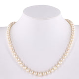 Classic Freshwater Pearl Necklace for Women 18K Gold Fishhook Lock