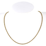 14K Yellow Gold Rope Link Diamond-Cut Solid Chain 18"