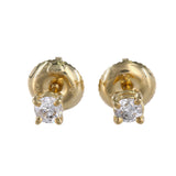 18K Yellow Gold Diamond Studs Earrings 0.20Ctw