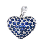 18k White Gold Sapphire and Diamond Heart and Playing Card Motif Pendant