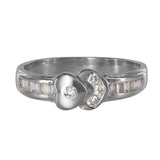 14k White Gold Channel Set Diamond Heart Band