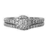 14k White Gold Diamond Engagement Fused Ring