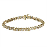 Brazalete de tenis con diamantes de 9 pulgadas y 5 quilates en oro amarillo de 14 k