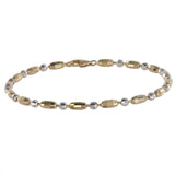 18k Two-tone Gold Beaded Chain Bracelet