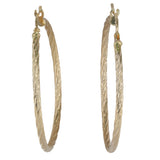 18K Yellow Gold Twisted Rope Round Hoop Earrings