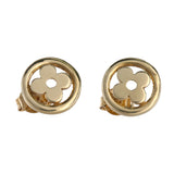 18K Yellow Gold Lily Stud LV Style Studs Earrings