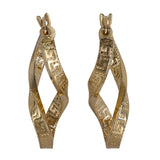 18K Yellow Gold Infinity Twisted Greek Key Earrings