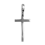 14K White Gold Wavy Cross Pendant 1.6g