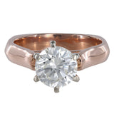 14k White And Rose Gold Diamond Solitaire Engangement Ring 1.81Ctw