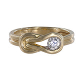 14K Yellow Gold Diamond Solitaire Cocktail Ring 0.25Ctw