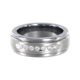 Triton Tungsten 14K White Gold Diamond Band Ring