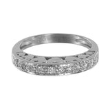 18k White Gold Diamond Heart Band