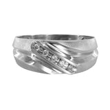 10K White Gold Channel Set Diamond Men's Ring