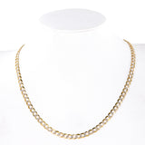 14K Yellow Gold Diamond-Cut Rhodium Accent Curb Link Chain