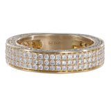 14K Yellow Gold 225 Diamond Cluster Wedding Band Ring