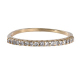 14K Yellow Gold Diamond Dainty Wedding Band Ring 0.26Ctw