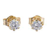 14k Yellow Gold Cubic Zirconia Four Prong Stud Earrings