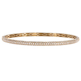 14K Yellow Gold Three Row Diamond Pave Bangle Bracelet 1.74Ctw