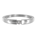 14K White Gold Diamond Solitaire Tension Set Ring 0.05Ctw