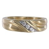 10K Yellow Gold Diamond Twisting Gents Band Ring