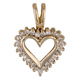 14K Yellow Gold Diamond Heart Pendant 0.21Ctw