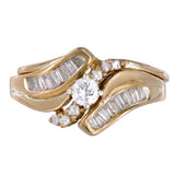 14K Yellow Gold Diamond Wedding Ring Set 0.76Ctw