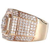 14K Yellow Gold Men's Ice out 295 Diamonds Ring