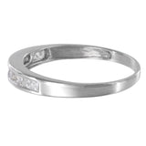 14K White Gold Diamond Princess-Cut Wedding Band Ring 0.24Ctw