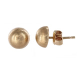 18k Yellow Gold Domed Hemisphere Stud Earrings