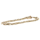 14K Yellow Gold Square Figaro Link Chain Bracelet