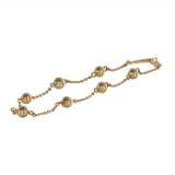 Pulsera con cuentas de oro amarillo de 14 k de 7 pulgadas