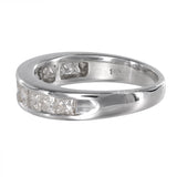 14k White Gold Channel Set Princess Cut Diamond Wedding Band