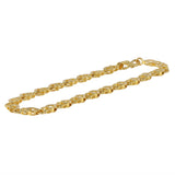 Pulsera de eslabones de talla diamante en oro amarillo de 22 k