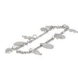 925 Sterlin Silver S Curb Link Chain And Multiples Charms Bracelet