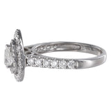 14k White Gold Double Set Pear Diamond Ring 075Ctw