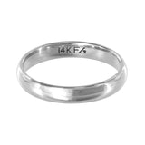 14K White Gold Band Ring